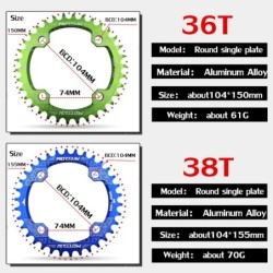 MOTSUV Kerek Keskeny Széles Láncgyűrű MTB Mountain bike kerékpár 104BCD 32T 34T 36T 38T hajtómű Foglemez Alkatrészek 104 BCD