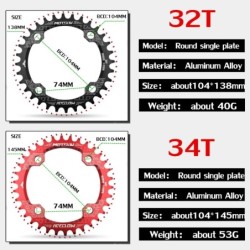 MOTSUV Kerek Keskeny Széles Láncgyűrű MTB Mountain bike kerékpár 104BCD 32T 34T 36T 38T hajtómű Foglemez Alkatrészek 104 BCD