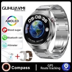 Android ios-hoz NFC Smart Watch Férfi Watch 4 Pro AMOLED HD képernyő Pulzusszám Bluetooth hívás IP68 Vízálló SmartWatch 2023 Új