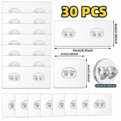 30 csomag öntapadó horog matricák erős ragasztó fali kampók zuhany ragasztó csere Fúrás nélkül ragasztó akasztó kampók