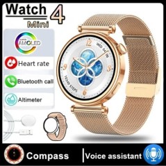 GT4 MINI Fashion női okosóra képernyője mindig pulzus megjelenítése Bluetooth hívás iránytű sport mód AMOLED Smartwatch 2024 NE