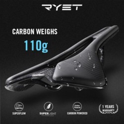 RYET Bike Nyereg Szuperkönnyű Full Carbon Racing Kerékpárülés 7x9mm 7x7mm Rail Superflow Road MTB Ülőpárna Kerékpáralkatrészek