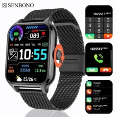 SENBONO új, 1,91 hüvelykes női okosóra Bluetooth hívás Pulzusszám Vér Oxigén Tracker Sport Okosóra Női Férfi IOS Androidhoz