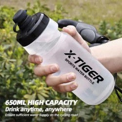 X-TIGER 650 ml-es kerékpáros vizespalack hegyi országúti kerékpáros squeeze pohár kültéri sportokhoz, hordozható vízi kupa kerék