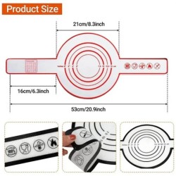 1db 53x21x0,04cm/20,9x8,3 hüvelykes szilikon kenyérszőnyeg, hosszú nyelű hőálló kenyérsütő heveder, szilikon sütőszőnyeg