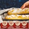 Tapadásmentes perforált francia kenyérsütő serpenyő szénacél bagett serpenyő francia kenyér 4 hullámos vekni cipó sütőforma sütő