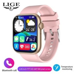 LIGE okosóra nőknek teljes érintőképernyős Bluetooth Call Vízálló órák Sport Fitness Tracker Okosóra Lady Reloj Mujer