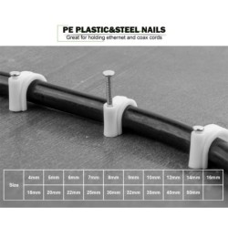 100 DB Kör körömrögzítő huzalkezelő bilincs, fehér rögzítő kör alakú acél szögre akasztható kábelkapcsok 4/5/6/7/8/9/10/12mm