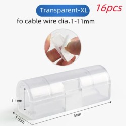 16/20db Kábelrendező Clip Snap Drop Wire tartó Kábelkezelés Öntapadó kábel Fix bilincs Office Deak kábelezési tartozék