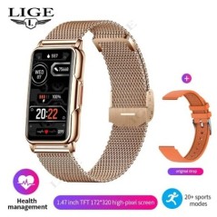 LIGE Smart Watch Női Teljes érintőképernyős Bluetooth Call IP67 Vízálló Sport Fitness Tracker SmartWatch Női