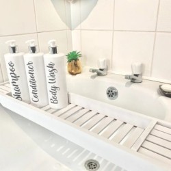 3 db Újratölthető zuhany sampon balzsam flakon adagoló 500 ml fürdőszobai lotion üres flakon műanyag tartály parasztház dekoráci