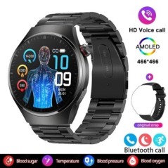 Android IOS Health Monitor Smart Watch készülékhez Férfi pulzusszám EKG+PPG AMOLED 466*466 HD képernyő Bluetooth hívás Smart Wat