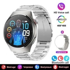 Android IOS Health Monitor Smart Watch készülékhez Férfi pulzusszám EKG+PPG AMOLED 466*466 HD képernyő Bluetooth hívás Smart Wat