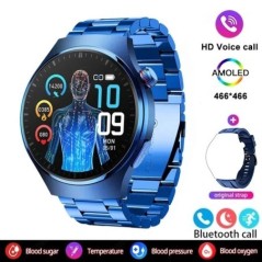 Android IOS Health Monitor Smart Watch készülékhez Férfi pulzusszám EKG+PPG AMOLED 466*466 HD képernyő Bluetooth hívás Smart Wat