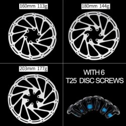 2 DB SRAM Kerékpár Tárcsafék Rotor 160 180 203mm Középvonal Rotorok Kerékpár hidraulikus tárcsafékek Rozsdamentes Rotorok Kerékp