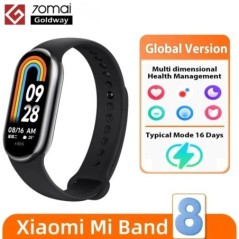 Globális verzió Xiaomi Smart Band 8 Mi karkötő 7 színes AMOLED képernyő Blood Oxygen Bluetooth vízálló Miband csuklós sportóra