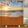 3d Beach Scenery Zuhanyfüggöny Tenger Óceán mediterrán Fürdőszoba függöny Vízálló szövet dekoráció 180*240cm Fürdőfüggöny