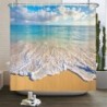 3d Beach Scenery Zuhanyfüggöny Tenger Óceán mediterrán Fürdőszoba függöny Vízálló szövet dekoráció 180*240cm Fürdőfüggöny