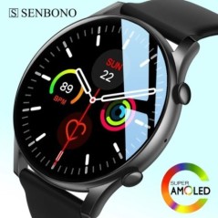 SENBONO 2023 AMOLED okosóra BP egészségmonitor Hívás kezdeményezése Watch Always On Display Vízálló okosóra férfiaknak, nőknek