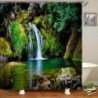 3D nyomtatás Green Forest Waterfall zuhanyfüggönyök vízálló fürdőszobai függöny kampós fürdőfüggöny 180*200 poliészter szövet