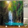 3D nyomtatás Green Forest Waterfall zuhanyfüggönyök vízálló fürdőszobai függöny kampós fürdőfüggöny 180*200 poliészter szövet