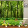 3D nyomtatás Green Forest Waterfall zuhanyfüggönyök vízálló fürdőszobai függöny kampós fürdőfüggöny 180*200 poliészter szövet