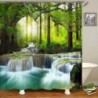 3D nyomtatás Green Forest Waterfall zuhanyfüggönyök vízálló fürdőszobai függöny kampós fürdőfüggöny 180*200 poliészter szövet