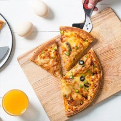 Professzionális pizza olló levehető éles rozsdamentes acél penge pizzavágó olló Egyszerűen vágható pizza spatula szeletelő eszkö