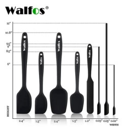 WALFOS Élelmiszer-minőségű, tapadásmentes, vajas főzési szilikon spatula készlet Hőálló konyhai szilikon kaparó spatulák és mini