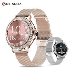 MELANDA Rosegold okosóra női Bluetooth-híváshoz 100+Sports Mode Fitness Női Okosóra DIY tárcsák IOS Android NX19-hez