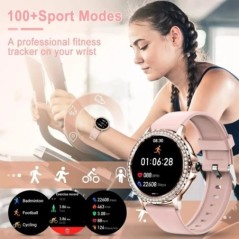 MELANDA Rosegold okosóra női Bluetooth-híváshoz 100+Sports Mode Fitness Női Okosóra DIY tárcsák IOS Android NX19-hez