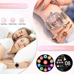 MELANDA Rosegold okosóra női Bluetooth-híváshoz 100+Sports Mode Fitness Női Okosóra DIY tárcsák IOS Android NX19-hez