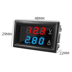 DC0-100V 10A LED digitális feszültségmérő árammérő autó motorkerékpár feszültség árammérő volt érzékelő tesztelő monitor panel