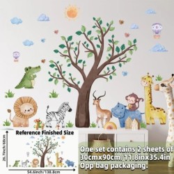 Safari Jungle Woodland Animals Falmatricák Falimatricák Fiúknak Lányoknak Baba Bölcsőde Gyerekeknek Hálószoba Nappali Tanterem d