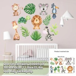 Safari Jungle Woodland Animals Falmatricák Falimatricák Fiúknak Lányoknak Baba Bölcsőde Gyerekeknek Hálószoba Nappali Tanterem d