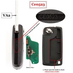 jingyuqin 2 gombos távirányítós autókulcs ASK/FSK 434Mhz Citroen C4 C5 C6 C8 Xsara Picasso Peugeothoz 107 207 307 308 CE0536/052