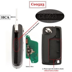 jingyuqin 2 gombos távirányítós autókulcs ASK/FSK 434Mhz Citroen C4 C5 C6 C8 Xsara Picasso Peugeothoz 107 207 307 308 CE0536/052