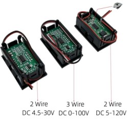 Digitális feszültségmérő DC 4,5 V – 30 V Digitális feszültségmérő feszültségmérő panel piros/kék/zöld 6 V-os 12 V-os elektromobi