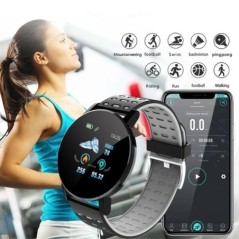 119 Smart Watch Férfi Női Pulzus vérnyomásmérő Bluetooth Okosóra Fitness Tracker Sport karóra Android IOS rendszerhez