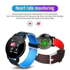 119 Smart Watch Férfi Női Pulzus vérnyomásmérő Bluetooth Okosóra Fitness Tracker Sport karóra Android IOS rendszerhez