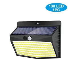 138/468/238 LED-es napelemes lámpa Kültéri vízálló kerti használatra Powered Sunlight utcai fali lámpa biztonsági világítás 3 mó