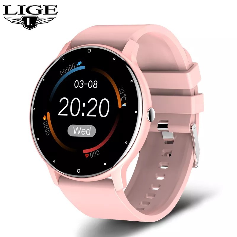 LIGE 2023 új okosóra férfi teljes érintőképernyős Sport Fitness óra IP67 Vízálló Bluetooth Android ios okosóra Men+box