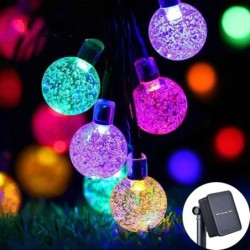 Solar Crystal Globe LED füzér 60 LED 8 világítási mód IP65 Fairy Light karácsonyi füzér kerti parti dekorációhoz 1db/2db