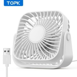 TOPK 4 hüvelykes USB mini hordozható ventilátor kempingezéshez, 3 sebességes csendes asztali, személyes ventilátor, 360°-os állí