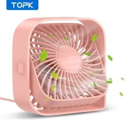 TOPK mini hordozható ventilátor, USB asztali ventilátorasztal, csendes, 3 sebességes szél, személyi ventilátor