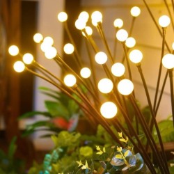 8 LED-es napelemes kerti lámpa Powered Firefly Lights kültéri, vízálló, élénk kerti lámpa a teraszos utak díszítésére, meleg