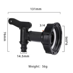 S60x6 Coarse Thread IBC Tank Tap Connecter X 1/2'' 3/4'' Water Coupling Adapter 1000L Garden Home Replacement Valve Fitting