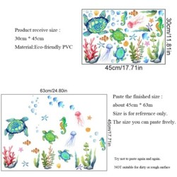Rajzfilm Tengeri teknős csikóhal fali matricák gyerekszoba dekoráció falfestmény lakberendezés öntapadó tengeri állatok tapéta