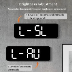 USB tápellátású 9 hüvelykes nagy digitális falióra hőmérséklet páratartalom 2. hét ébresztő automatikus fényerő-szundi 12/24 órá