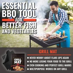 Tapadásmentes BBQ grillszőnyeg 40*33 cm-es sütőszőnyeg Grillezési eszközök Főző grilllap hőállóság Könnyen tisztítható konyhai B